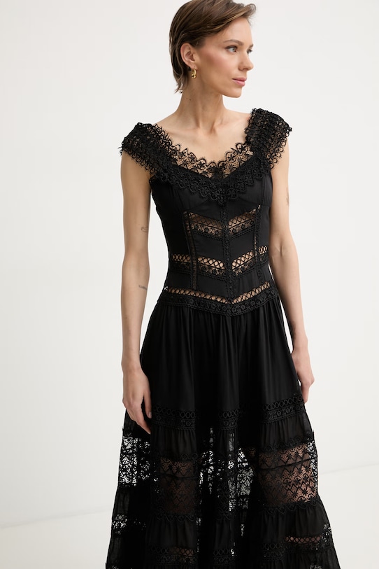 Charo Ruiz Ibiza сукня з гострим вирізом з бавовною Amaira чорний 261623