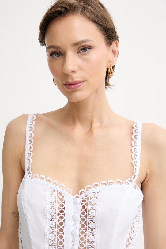 Charo Ruiz Ibiza літня сукня з бавовною Dafelle 261620. білий