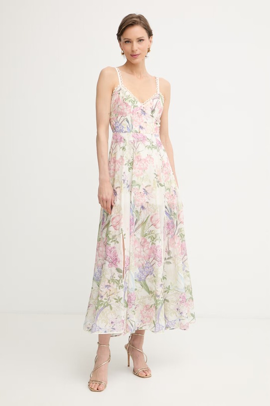 Charo Ruiz Ibiza šaty s bavlnou Iraso béžová 266611