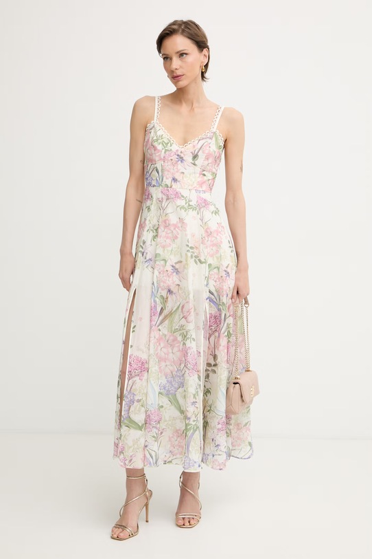 Charo Ruiz Ibiza šaty s bavlnou Iraso 266611 béžová SS26