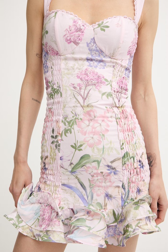 Charo Ruiz Ibiza літня сукня з бавовною Sunil 266601 рожевий