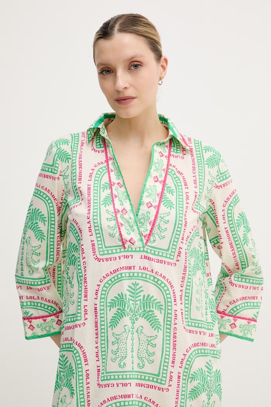 Lola Casademunt летнее платье из хлопка зелёный LS2616074