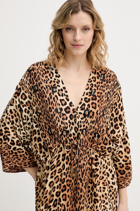 Lola Casademunt sukienka z wiskozy brązowy LS2616021