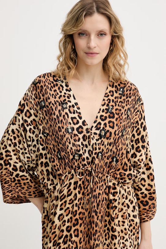 Lola Casademunt sukienka z wiskozy brązowy LS2616021