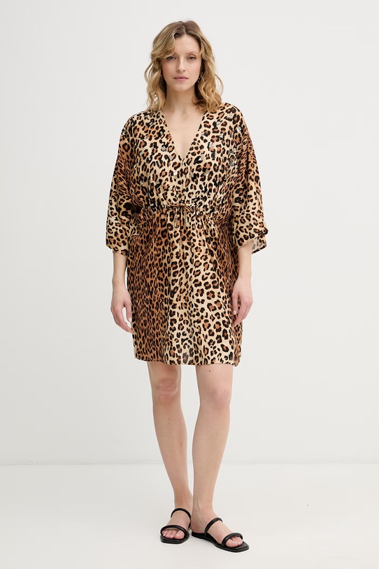 Lola Casademunt letné šaty z viskózy LS2616015 hnedá SS26