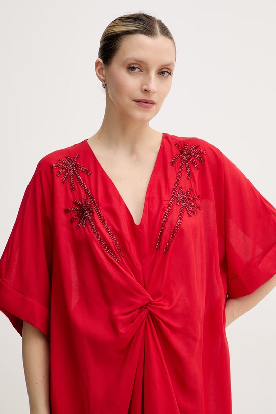 Lola Casademunt letné šaty z viskózy červená LS2616010