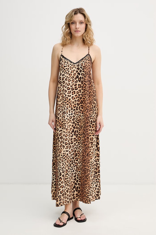 Lola Casademunt Лятна рокля от вискоза кафяв LS2616004