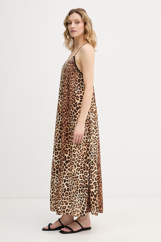 Lola Casademunt letné šaty z viskózy hnedá LS2616004