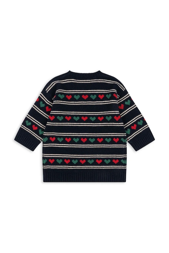 Dziewczynka Konges Sløjd sukienka dziecięca z dodatkiem wełny BELOU KNIT DRESS KS104227.PreSpring granatowy