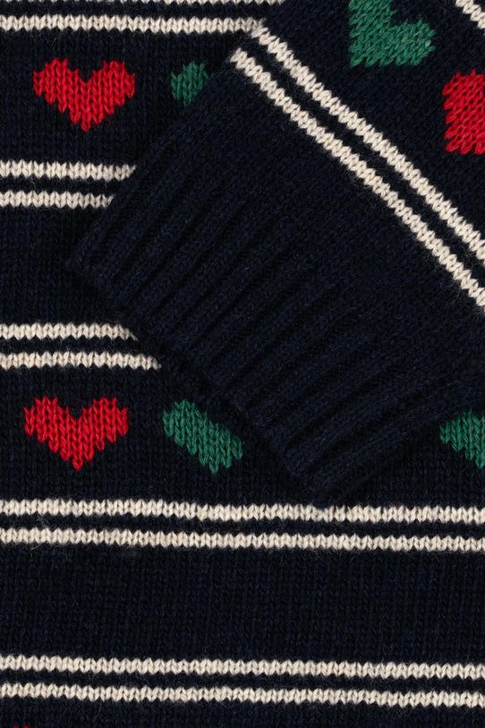 Konges Sløjd sukienka dziecięca z dodatkiem wełny BELOU KNIT DRESS KS104227.PreSpring granatowy