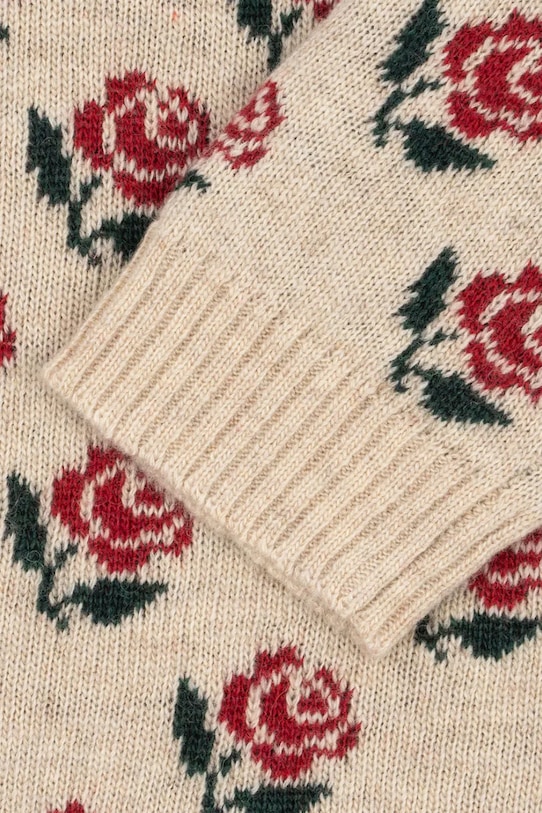 Konges Sløjd sukienka dziecięca z dodatkiem wełny BELOU KNIT DRESS beżowy KS104227.PreSpring