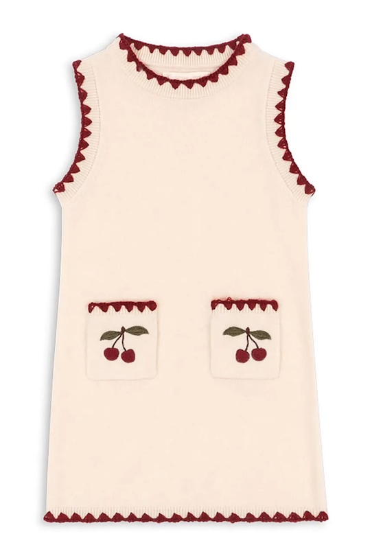 Konges Sløjd sukienka wełniana dziecięca COLLETTE DRESS KS104271.PreSpring beżowy SS26