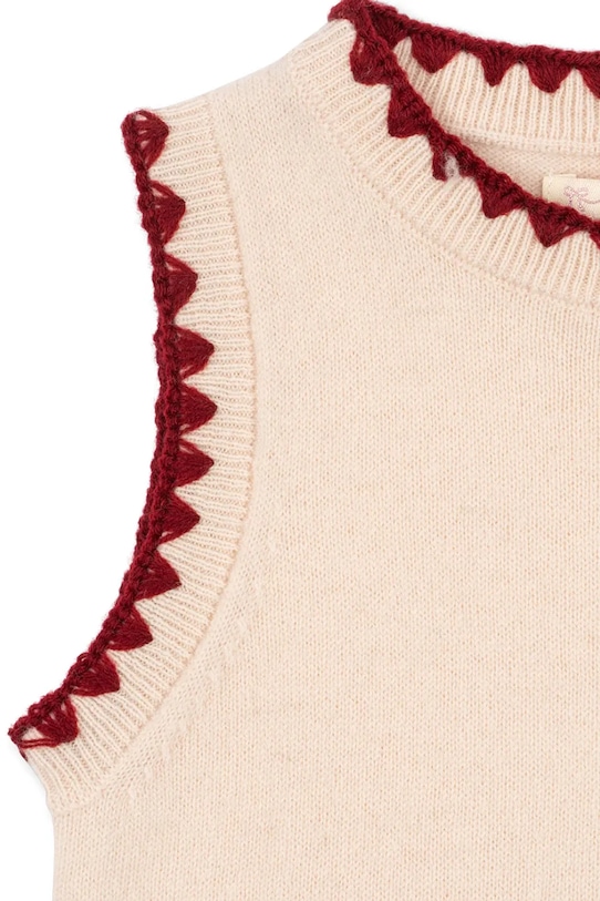 Konges Sløjd sukienka wełniana dziecięca COLLETTE DRESS beżowy KS104271.PreSpring