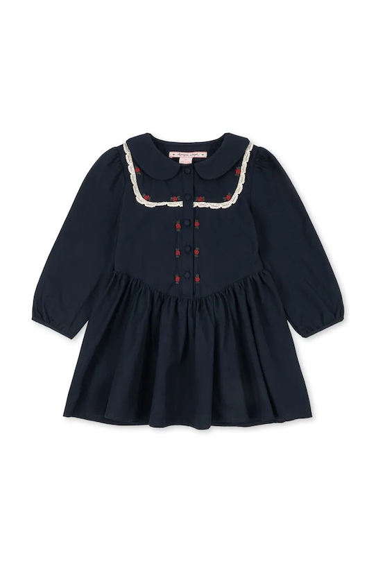 Konges Sløjd sukienka bawełniana dziecięca EMMY DRESS GOTS wzorzyste granatowy KS104292.PreSpring