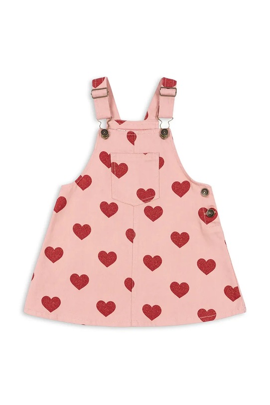 Konges Sløjd sukienka bawełniana dziecięca MAGOT OVERALL DRESS GOTS wzorzyste różowy KS104360.PreSpring