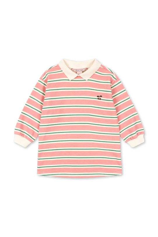 Konges Sløjd sukienka bawełniana dziecięca SPOTTY LS DRESS GOTS KS104524.PreSpring różowy SS26