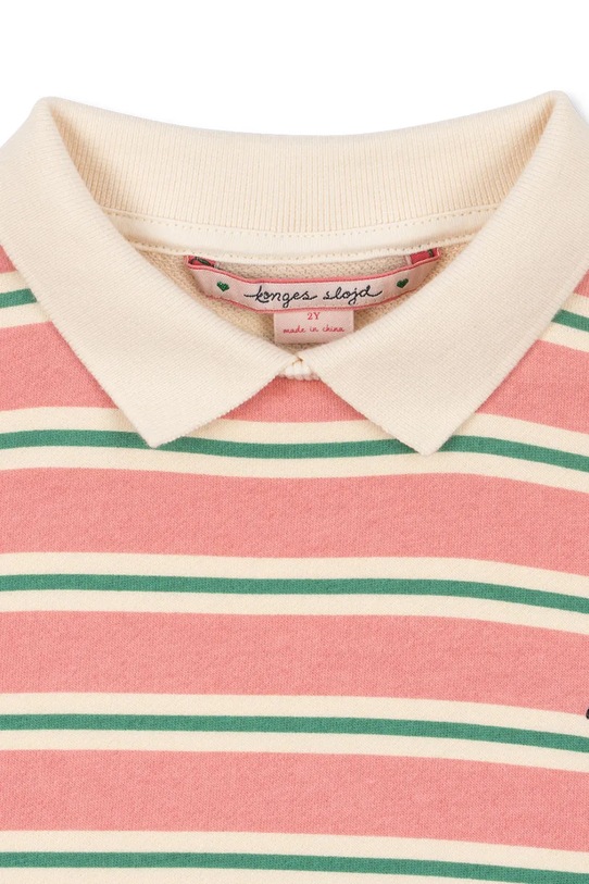 Konges Sløjd sukienka bawełniana dziecięca SPOTTY LS DRESS GOTS różowy KS104524.PreSpring