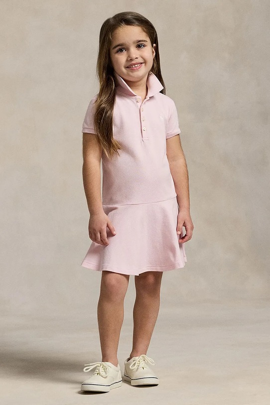 Polo Ralph Lauren sukienka dziecięca z elastanem różowy 312698754082