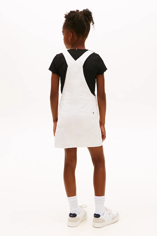 Tommy Hilfiger sukienka jeansowa dziecięca KG0KG09264.128.176.PPY2 beżowy