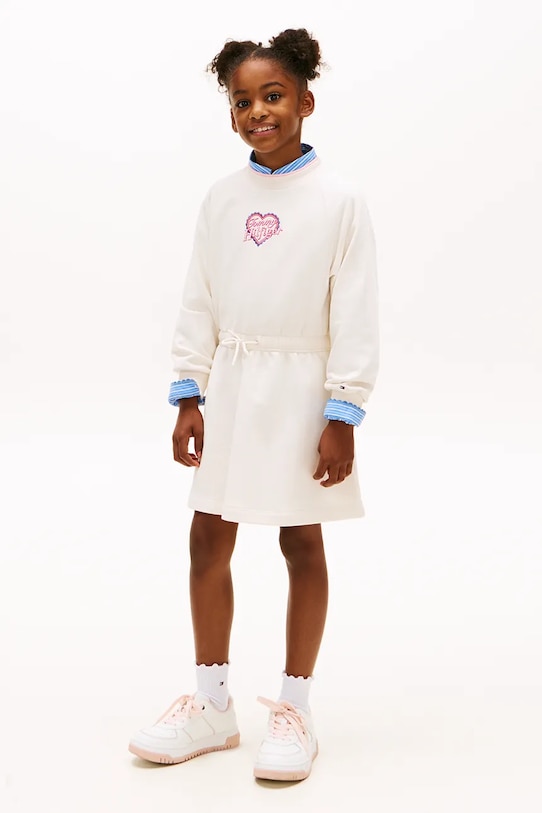 Tommy Hilfiger sukienka dziecięca długi biały KG0KG09283.116.122.PPY2