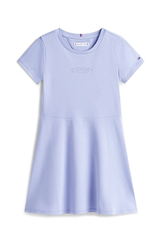 Tommy Hilfiger sukienka bawełniana dziecięca KG0KG09284.104.122.PPY2 fioletowy SS26