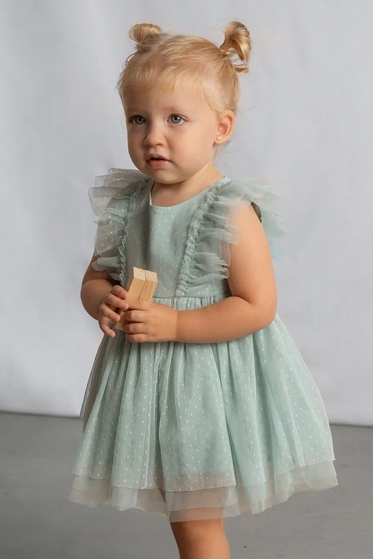 Mayoral sukienka dziecięca rozkloszowany turkusowy 1905.4A.Baby.PPY2