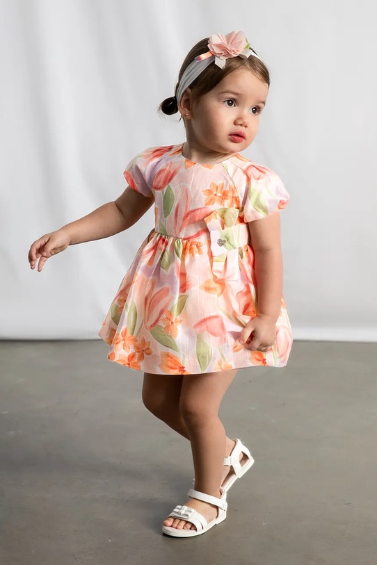 Dievčenské ľanové šaty Mayoral kvetinový ružová 1909.4B.Baby.PPY2