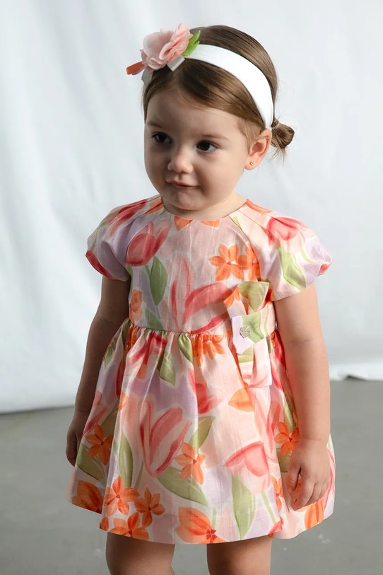 Dievčenské ľanové šaty Mayoral 1909.4B.Baby.PPY2 ružová