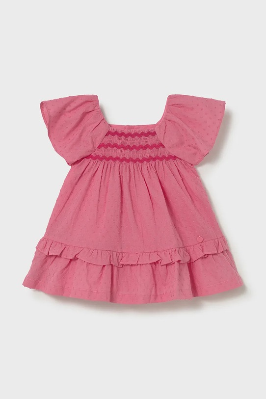 Mayoral sukienka bawełniana dziecięca 1912.4D.Baby.PPY2 różowy SS26