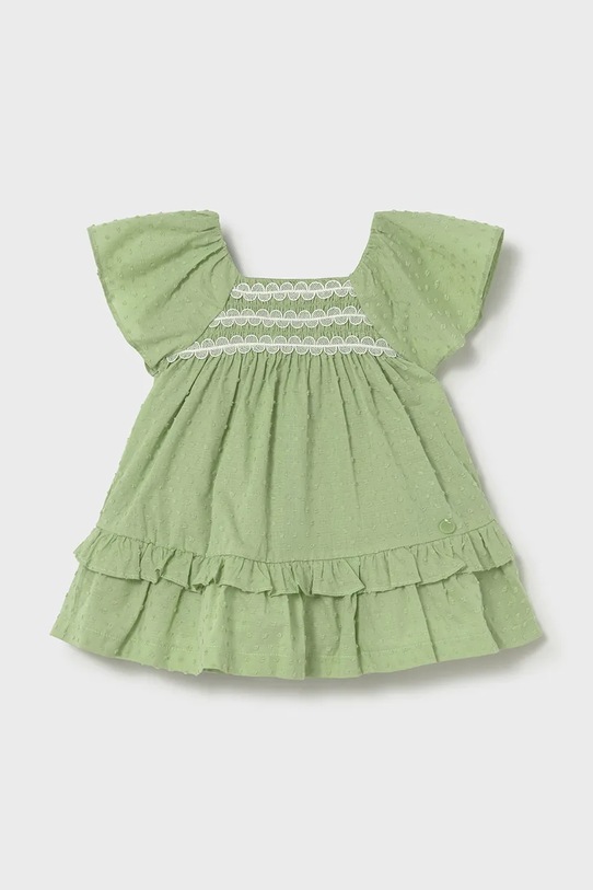 Mayoral sukienka bawełniana dziecięca 1912.4D.Baby.PPY2 zielony SS26