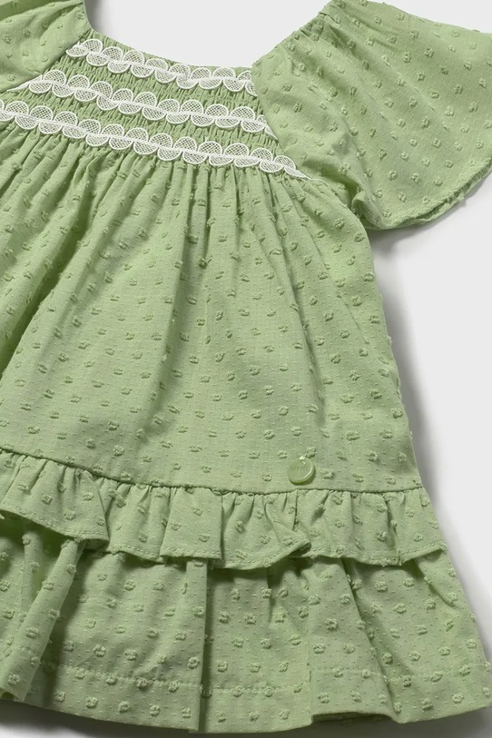 Mayoral sukienka bawełniana dziecięca zielony 1912.4D.Baby.PPY2