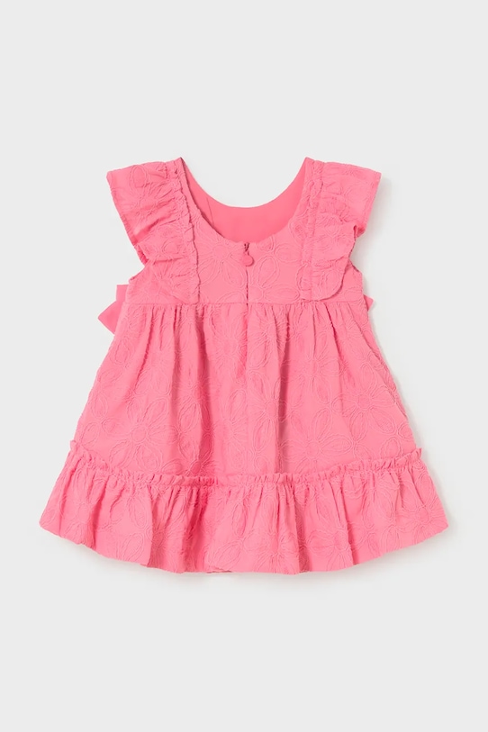 Mayoral sukienka bawełniana dziecięca 1915.4D.Baby.PPY2 różowy SS26