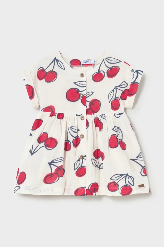 Mayoral sukienka bawełniana dziecięca wzorzyste beżowy 1921.4G.Baby.PPY2