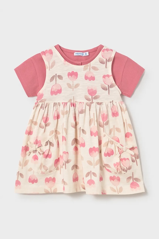 Mayoral sukienka i t-shirt wzorzyste różowy 1922.4H.Baby.PPY2