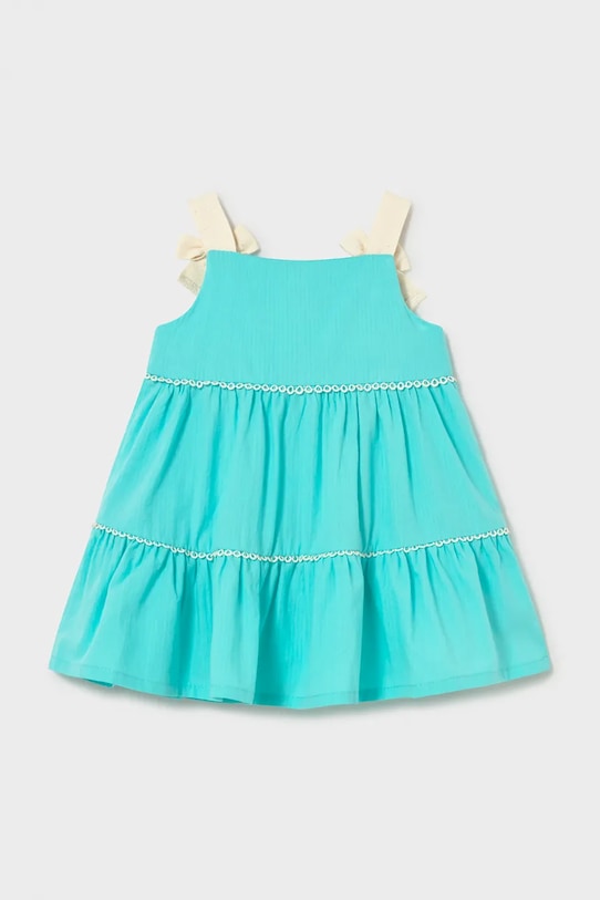 Mayoral sukienka bawełniana dziecięca 1924.4J.Baby.PPY2 turkusowy SS26