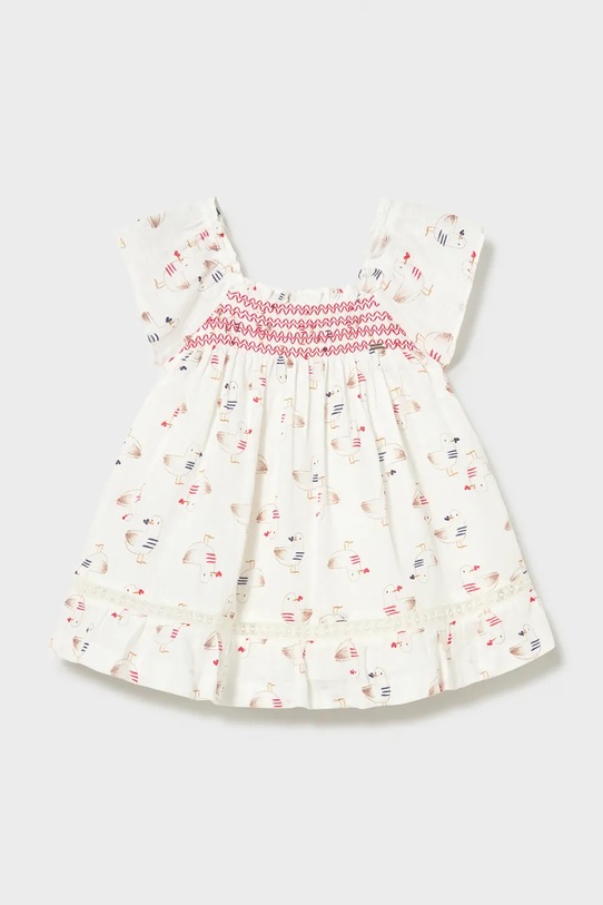 Mayoral sukienka bawełniana dziecięca wzorzyste biały 1992.4E.Baby.PPY2