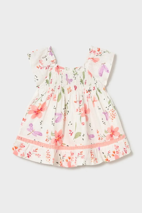 Mayoral sukienka bawełniana dziecięca wzorzyste biały 1992.4E.Baby.PPY2