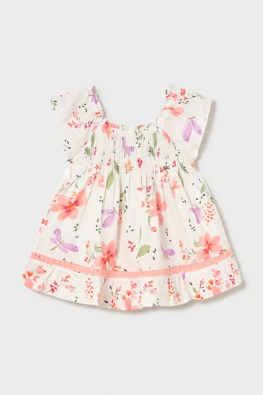 Mayoral sukienka bawełniana dziecięca wzorzyste biały 1992.4E.Baby.PPY2