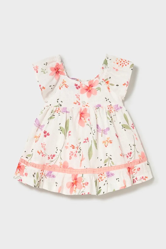 Mayoral sukienka bawełniana dziecięca 1992.4E.Baby.PPY2 biały SS26