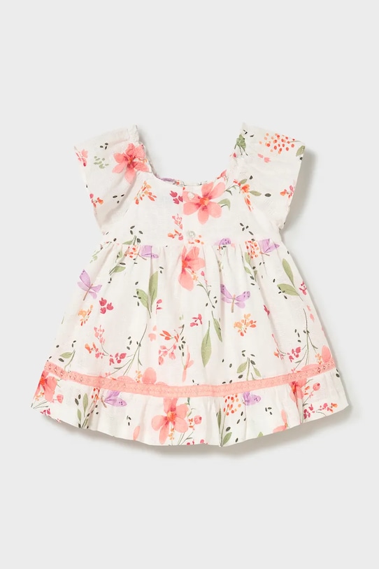 Mayoral sukienka bawełniana dziecięca 1992.4E.Baby.PPY2 biały SS26