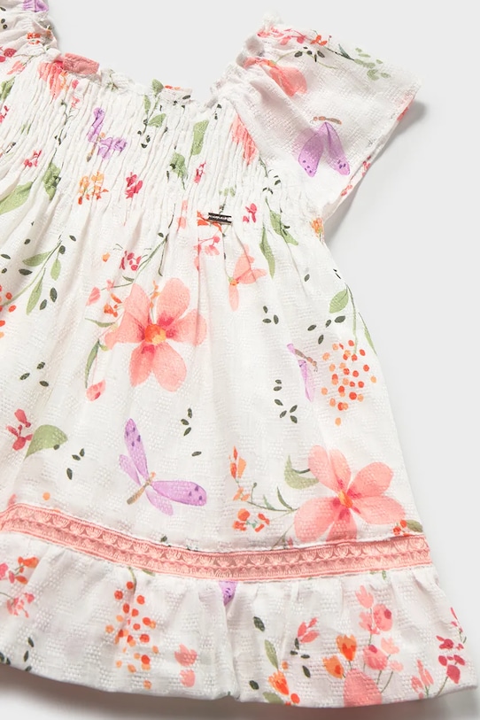 Dziewczynka Mayoral sukienka bawełniana dziecięca 1992.4E.Baby.PPY2 biały