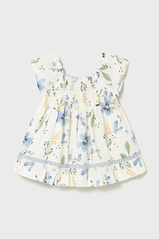 Παιδικό βαμβακερό φόρεμα Mayoral 1992.4E.Baby.PPY2 λευκό SS26