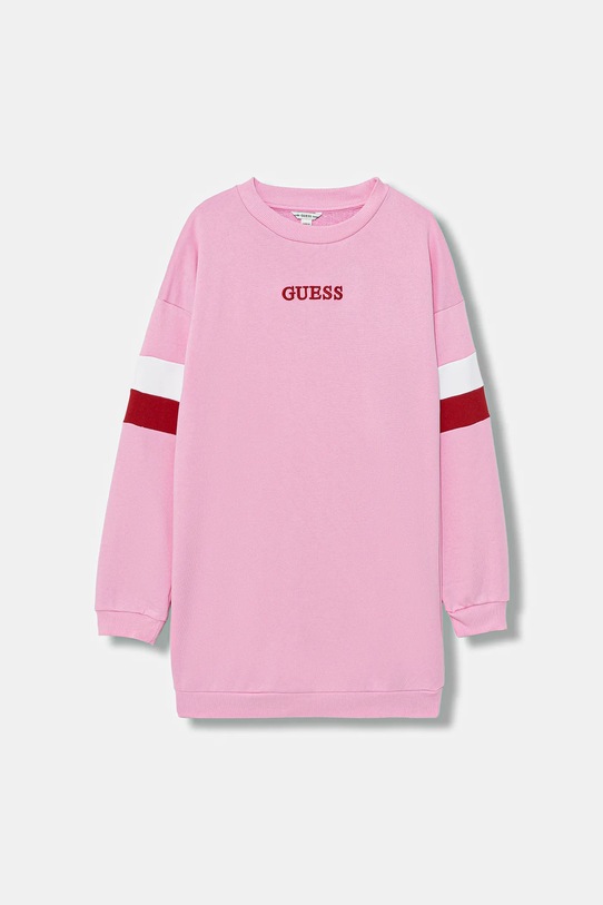 Guess sukienka bawełniana dziecięca długi różowy J6RK01.KAD74.PPY2