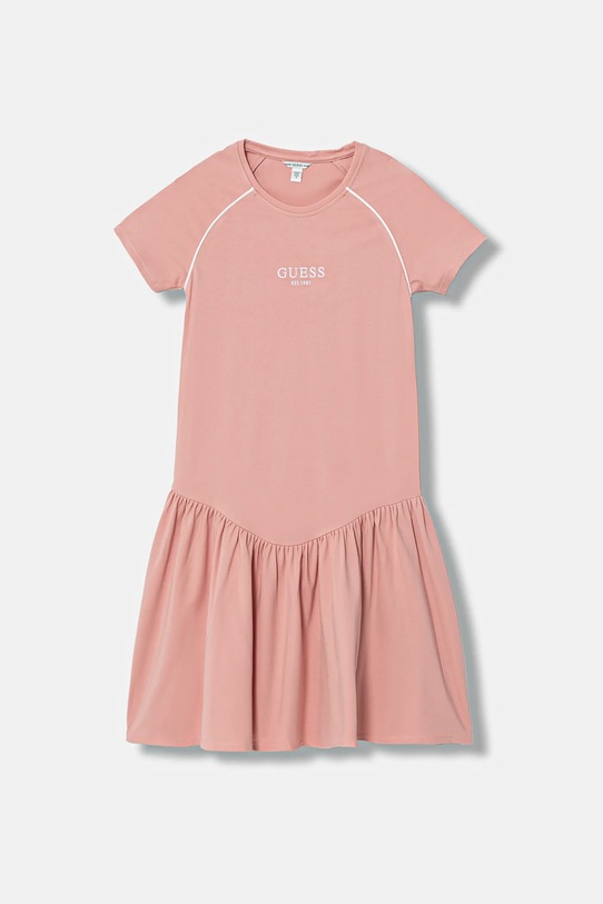 Guess sukienka dziecięca z elastanem różowy J6RK02.KCY62.PPY2