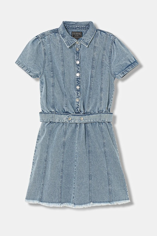 Guess sukienka jeansowa dziecięca bawełna niebieski J6RK19.D4EU0.PPY2