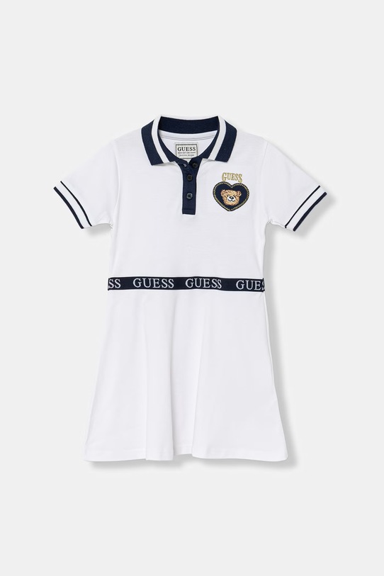 Guess sukienka letnia bawełniana z elastanem biały K6RK14.K7064.PPY2