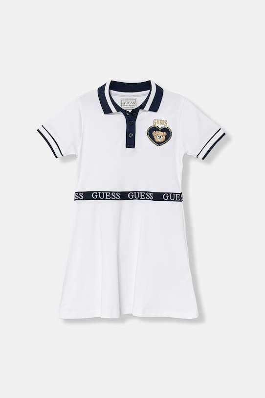 Guess sukienka letnia bawełniana z elastanem biały K6RK14.K7064.PPY2