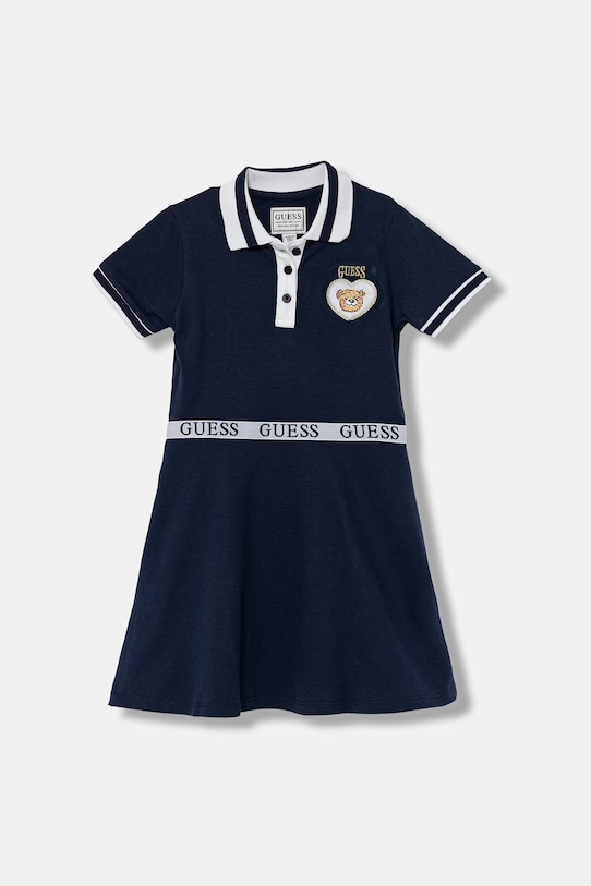 Guess sukienka letnia bawełniana z elastanem granatowy K6RK14.K7064.PPY2