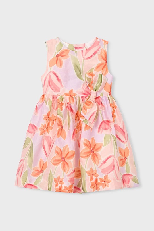 Дитяча льняна сукня Mayoral 3913.6A.Mini.PPY2 рожевий SS26