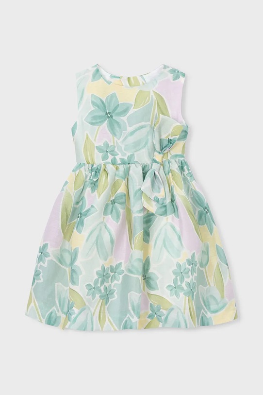 Dievčenské ľanové šaty Mayoral 3913.6A.Mini.PPY2 tyrkysová SS26